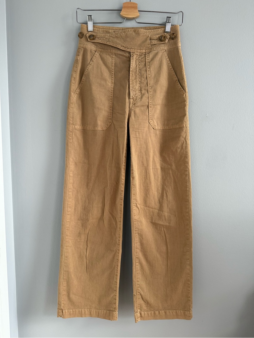 MOTHER Denim The Wrapped Up Patch Ankle in Tan size 24